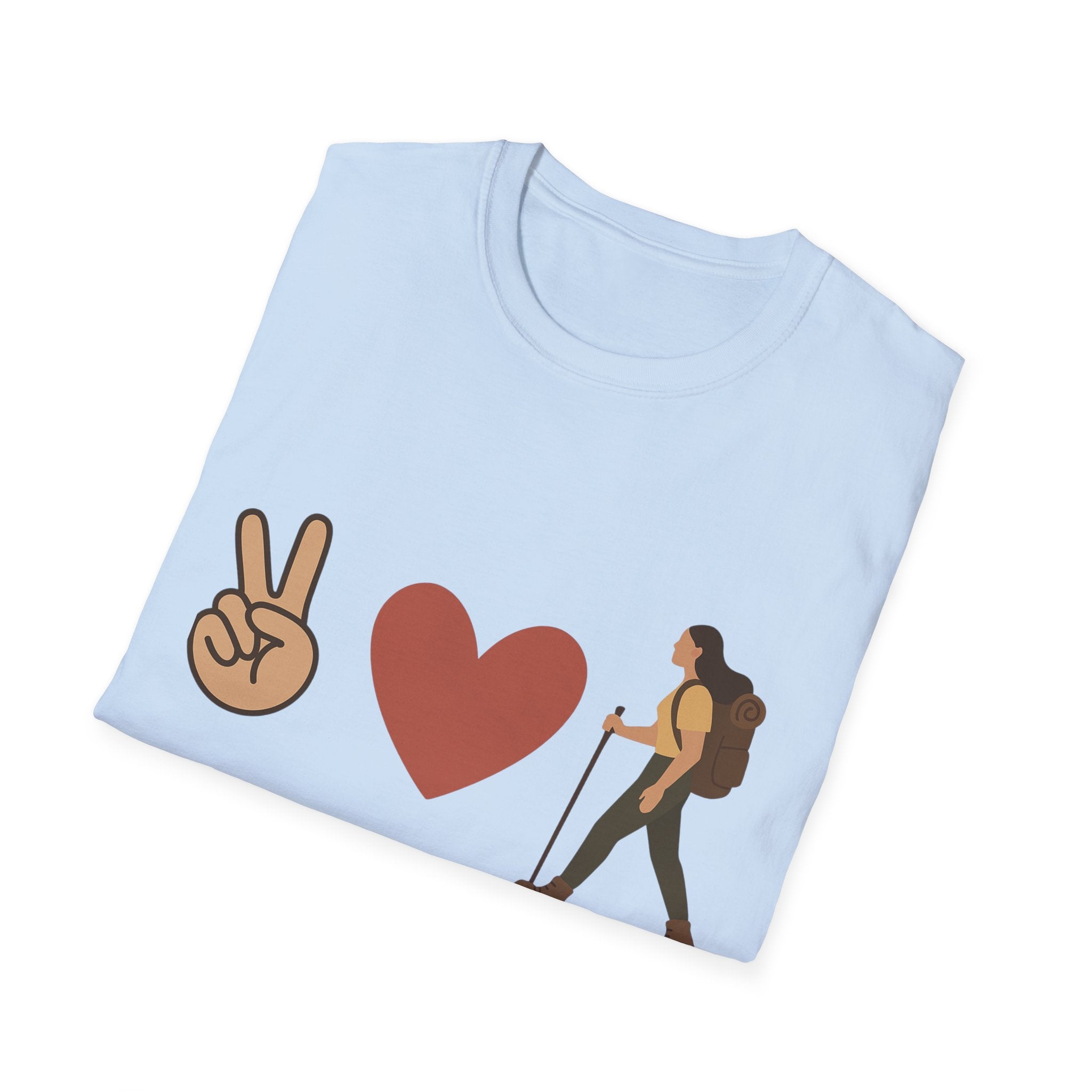 Peace Love & Hiking Unisex Softstyle T-Shirt