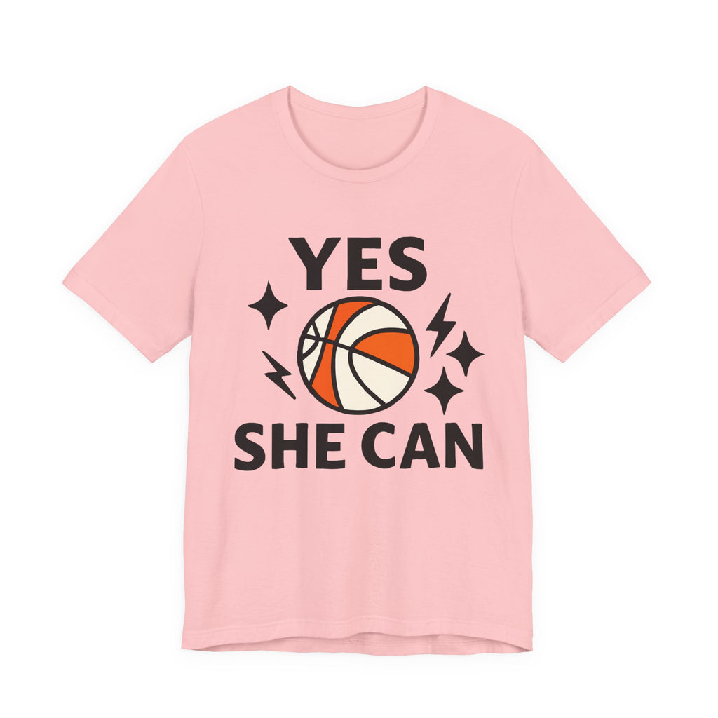 Yes, She Can Basketball Unisex Tee