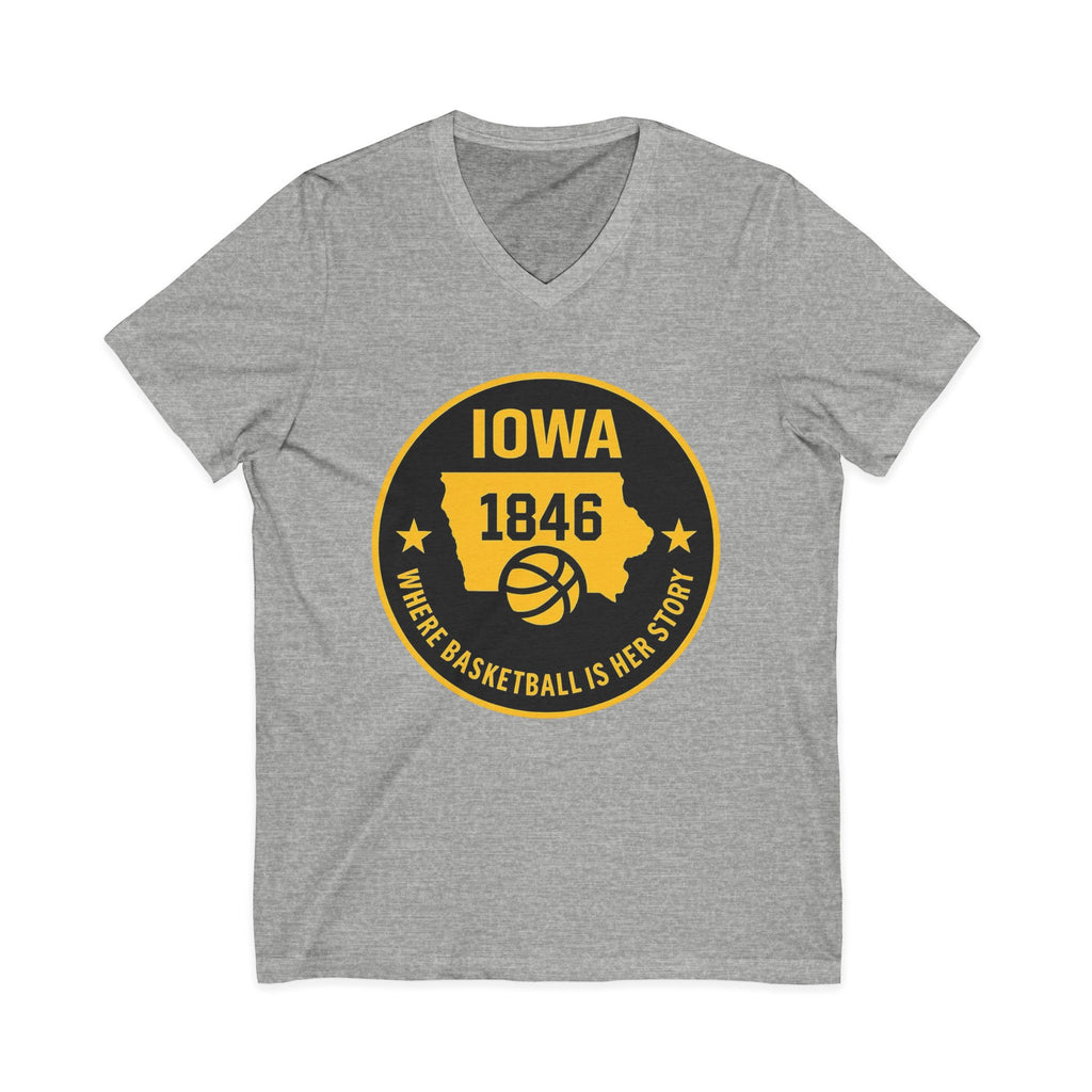 Iowa 1846 Basketball State Emblem V‑Neck Tee