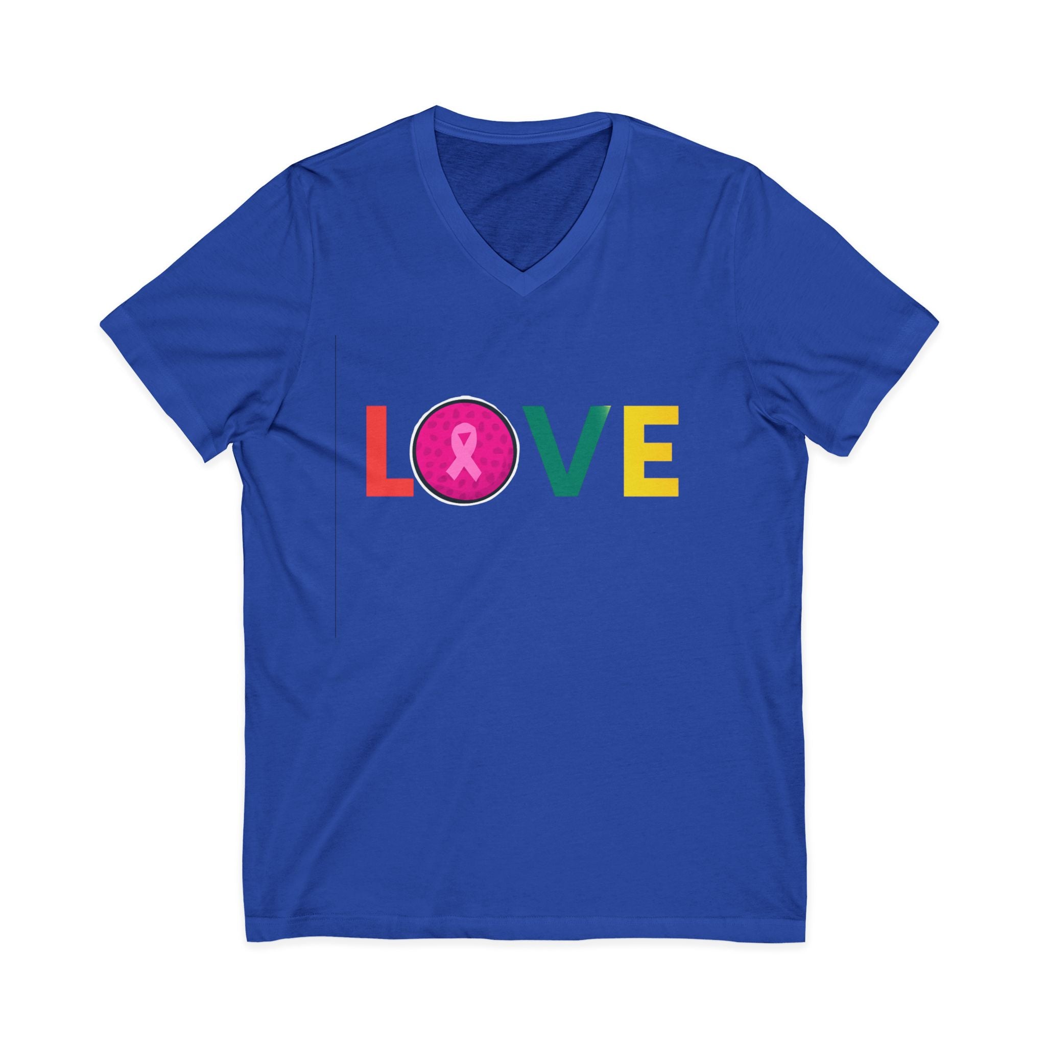 Love V-Neck Tee for Breast Cancer Awareness