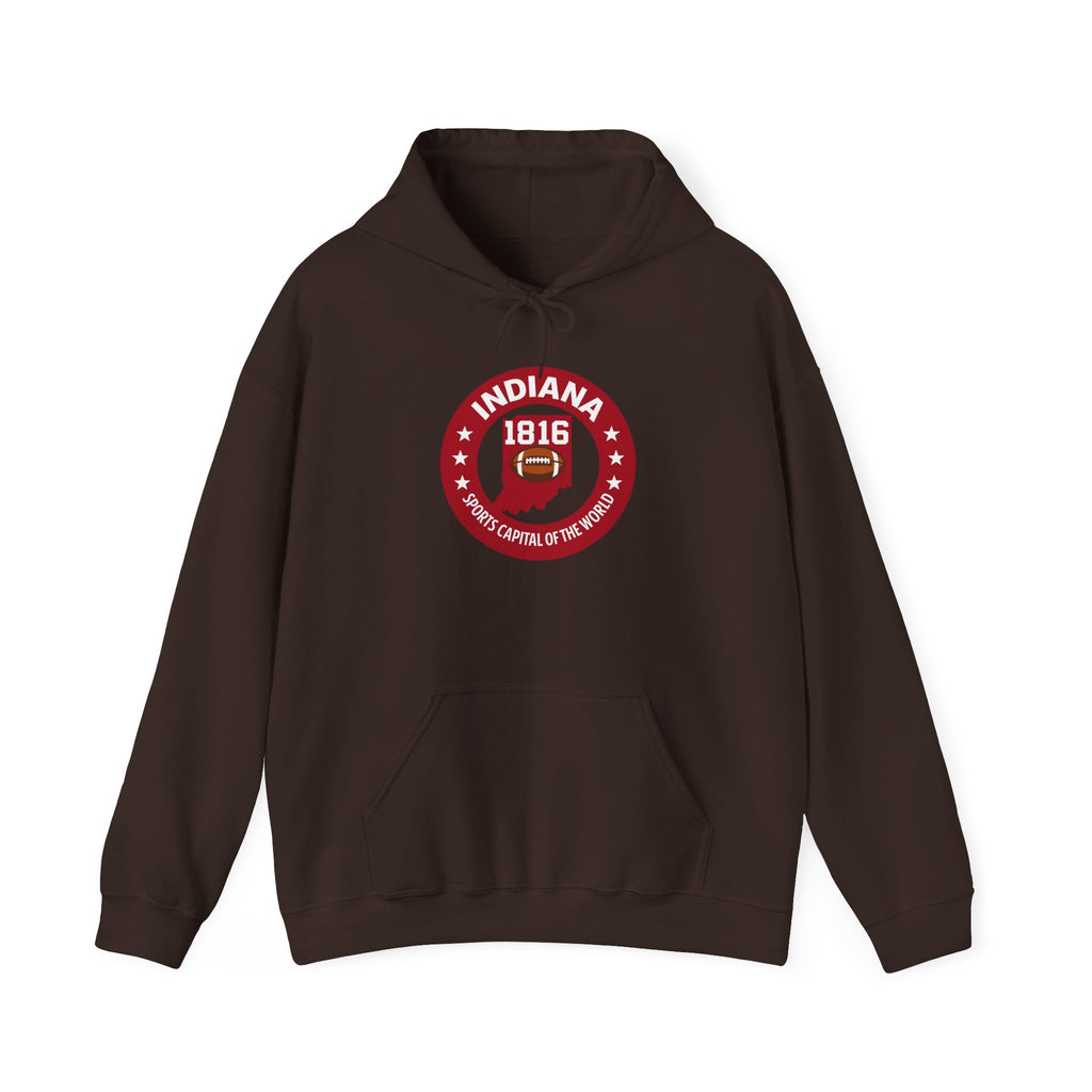 Indiana 1816 Hoodie — State Seal Retro College Sweatshirt