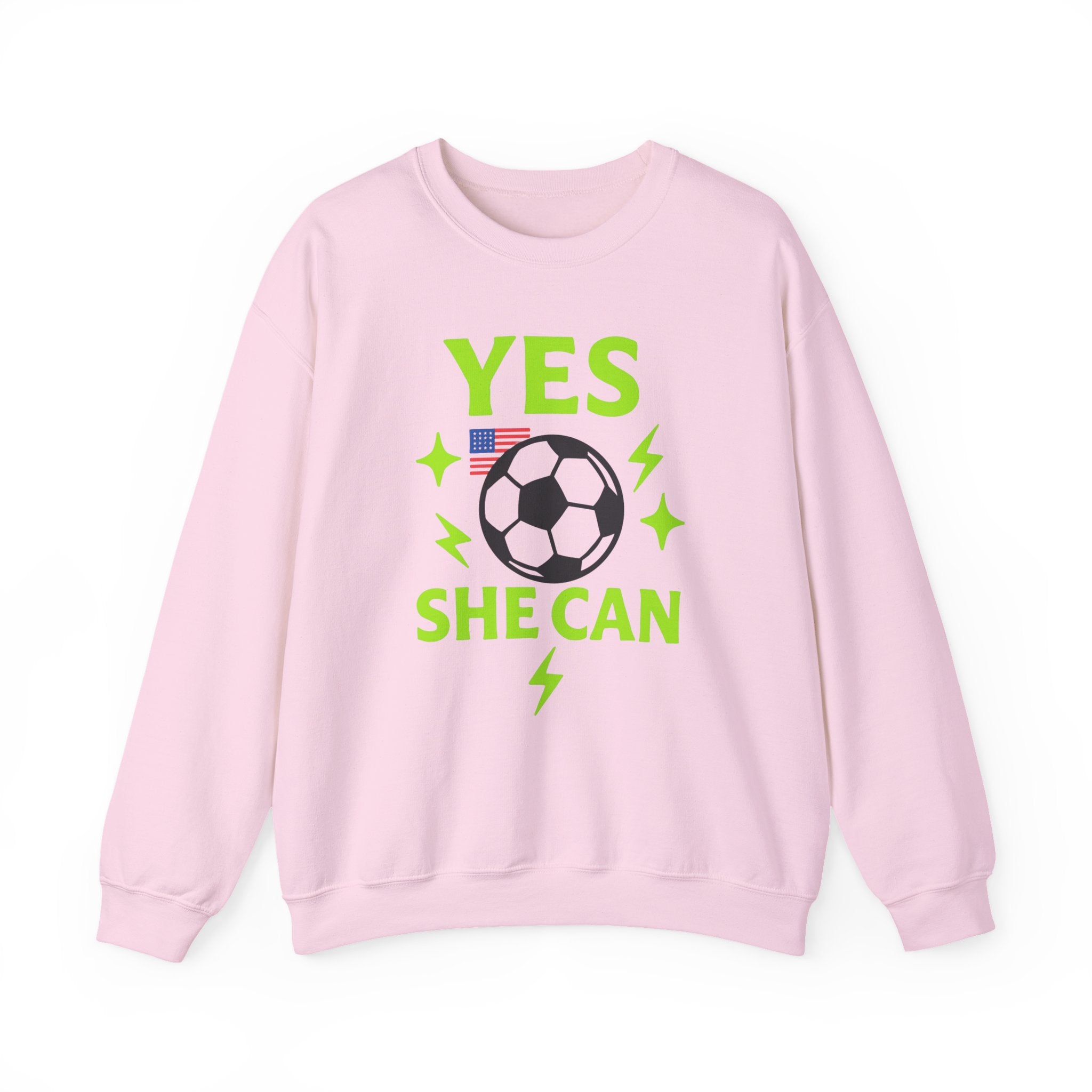 Yes, She Can Soccer Sweatshirt, Unisex Crewneck