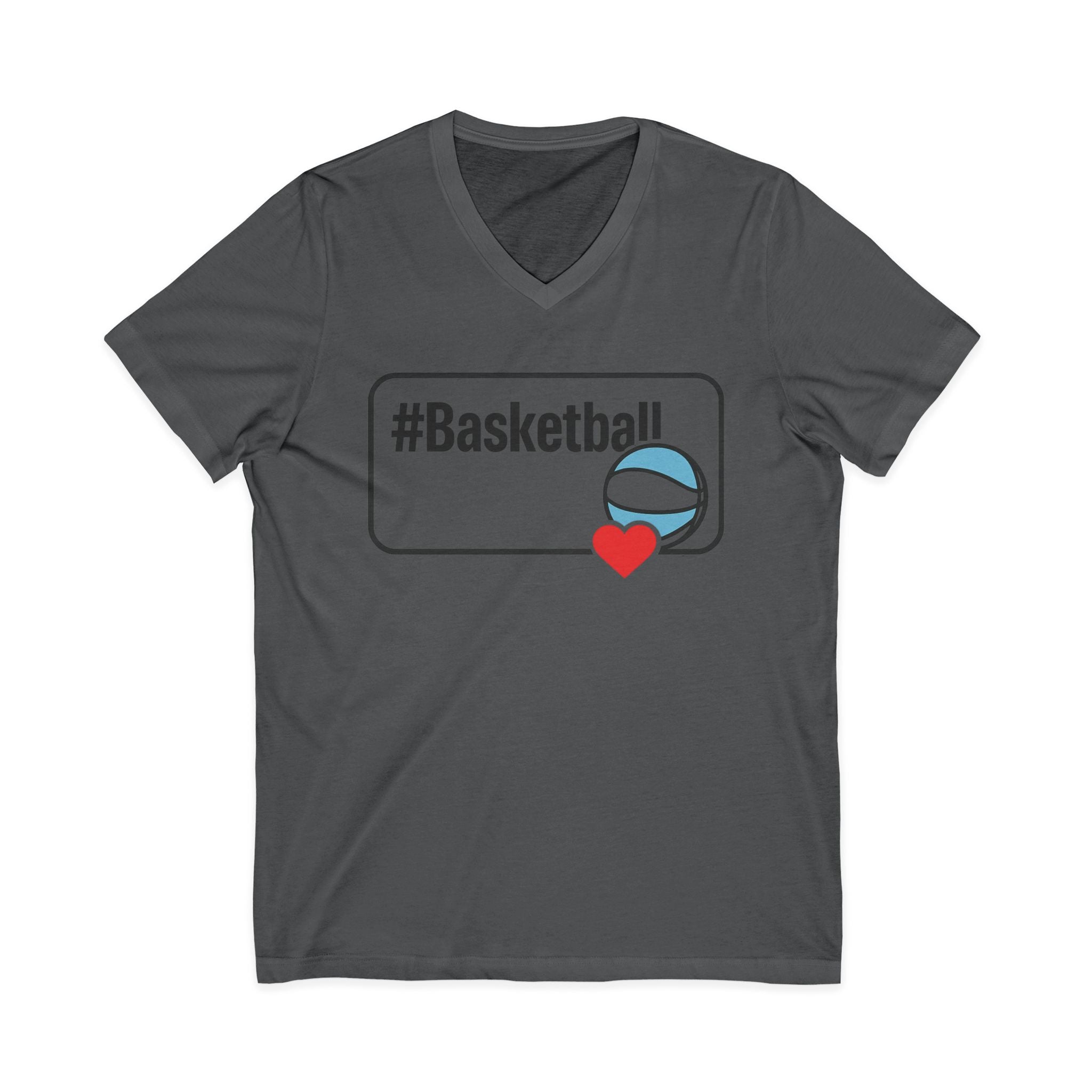 Basketball Love V-Neck Tee for Sport Enthusiasts