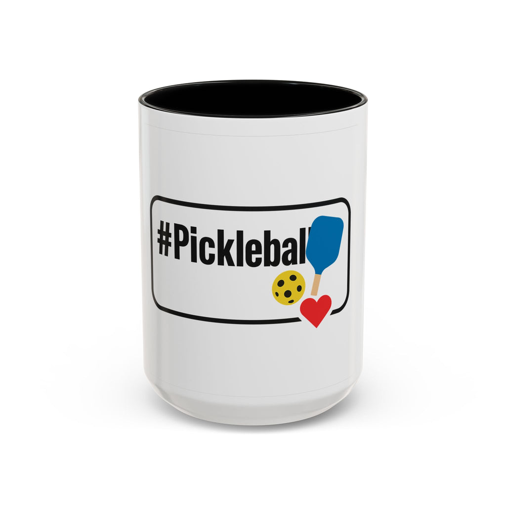 #Pickleball Accent Coffee Mug — Pickleball Paddle & Ball Design (11/15 oz)