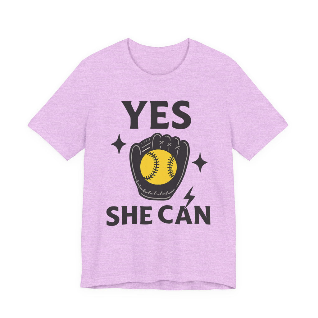 Yes, She Can Softball Unisex Tee