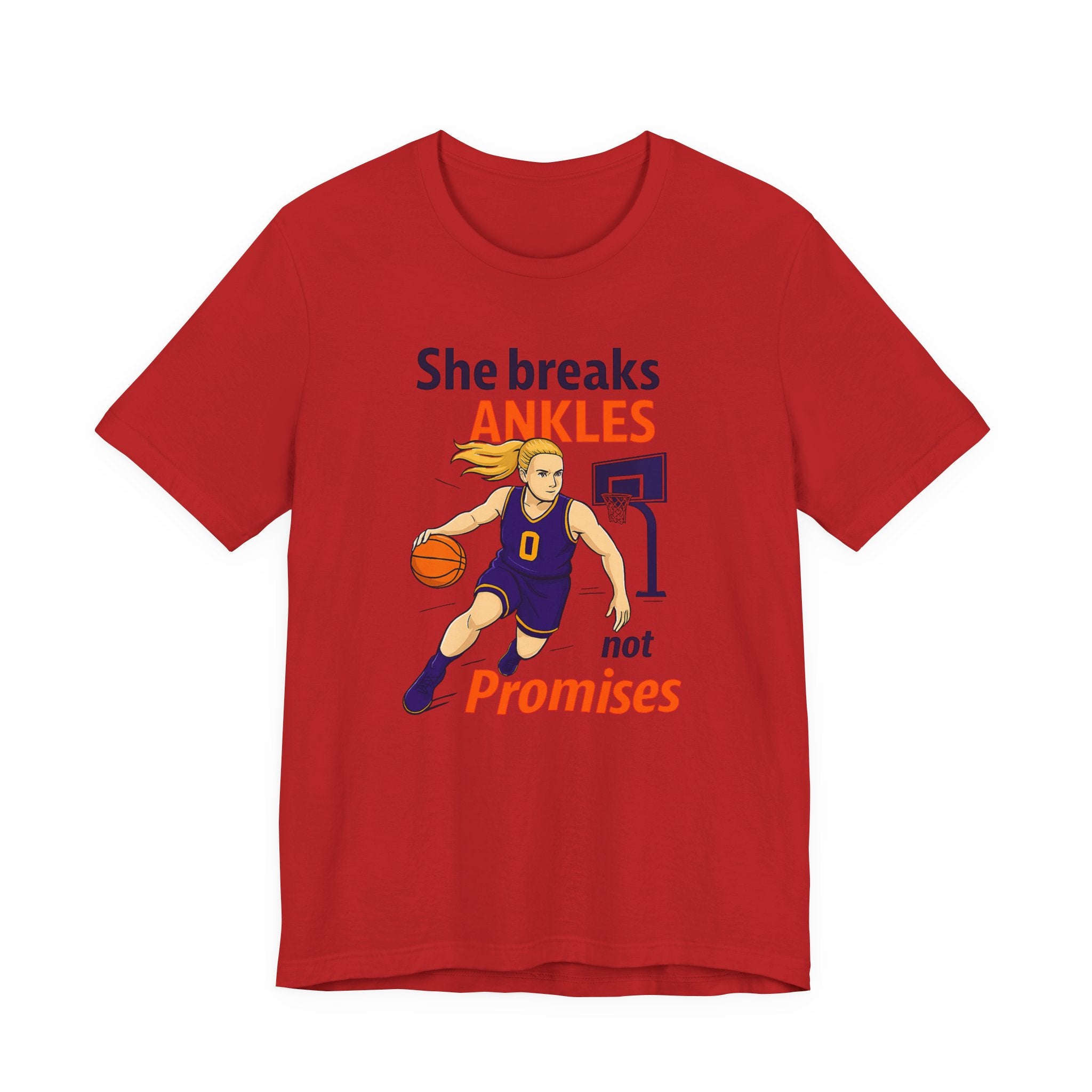 She Breaks Ankles Not Promises Basketball Tee