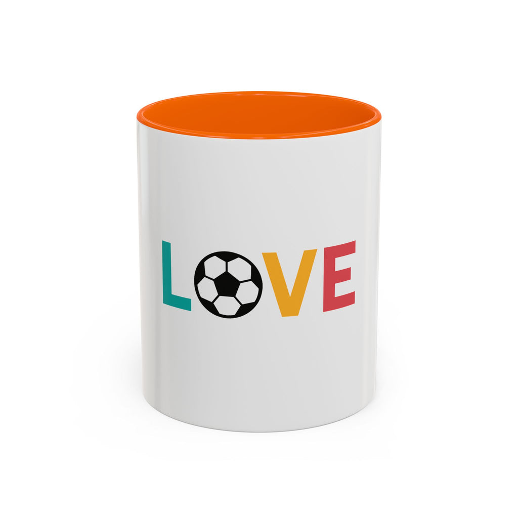 Love Soccer Accent Coffee Mug, Personalized Gift for Soccer Fans