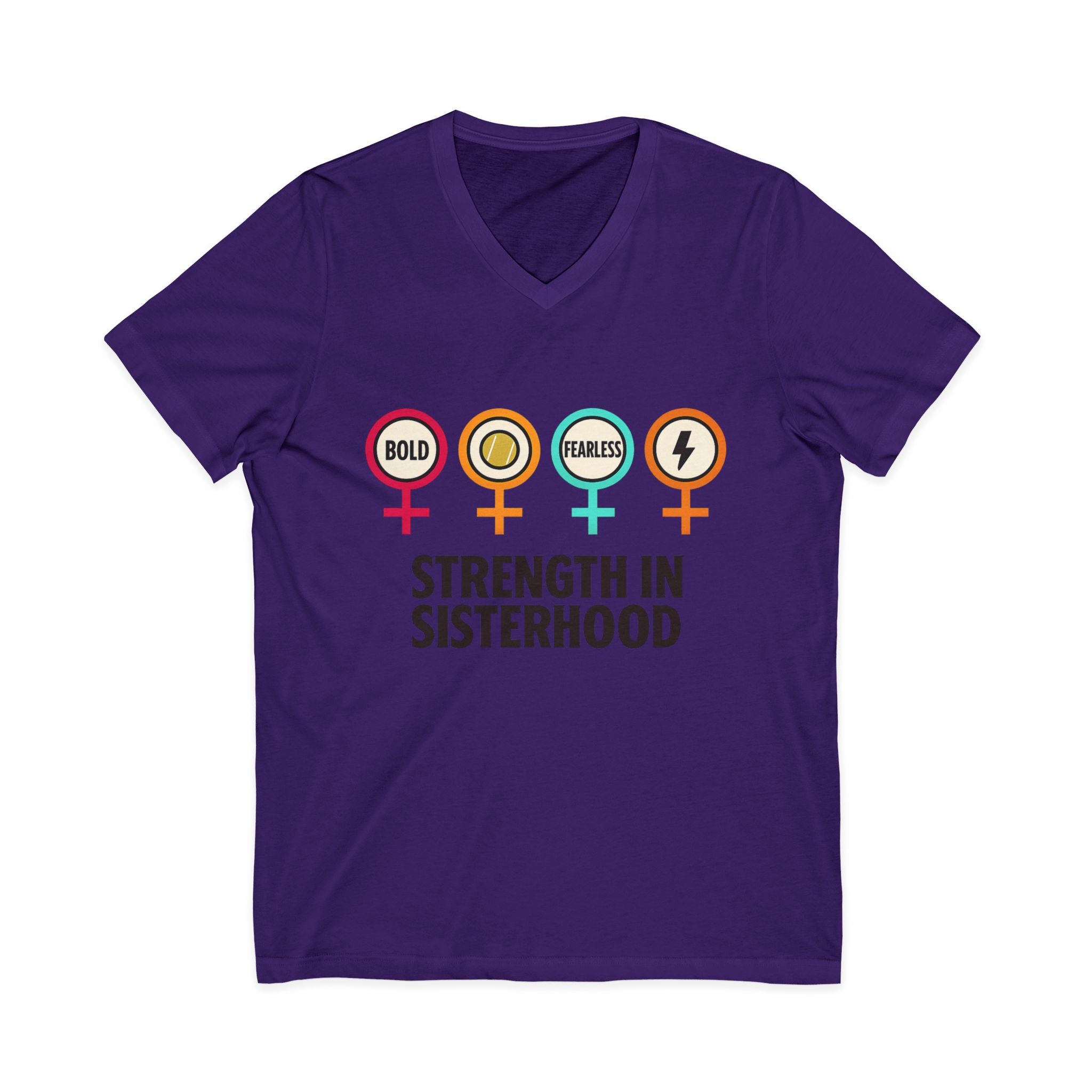 Strength in Sisterhood V-Neck Tee - Bold & Fearless