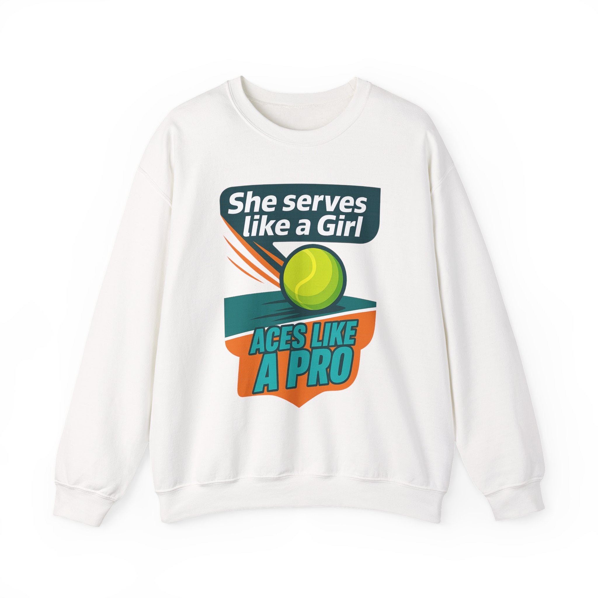 She Serves Like A Girl Sweatshirt, Unisex Crewneck