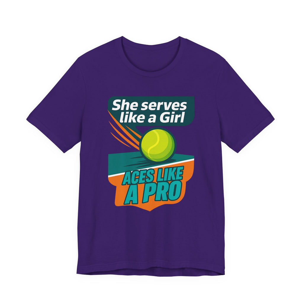 Empowering Tennis Tee - She Serves Like A Girl
