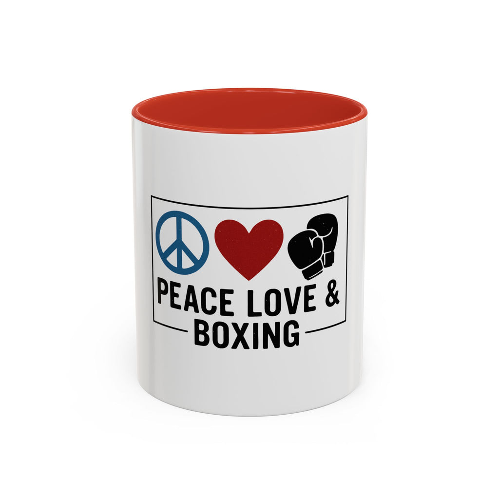 Peace Love & Boxing Mug | Accent Coffee Mug