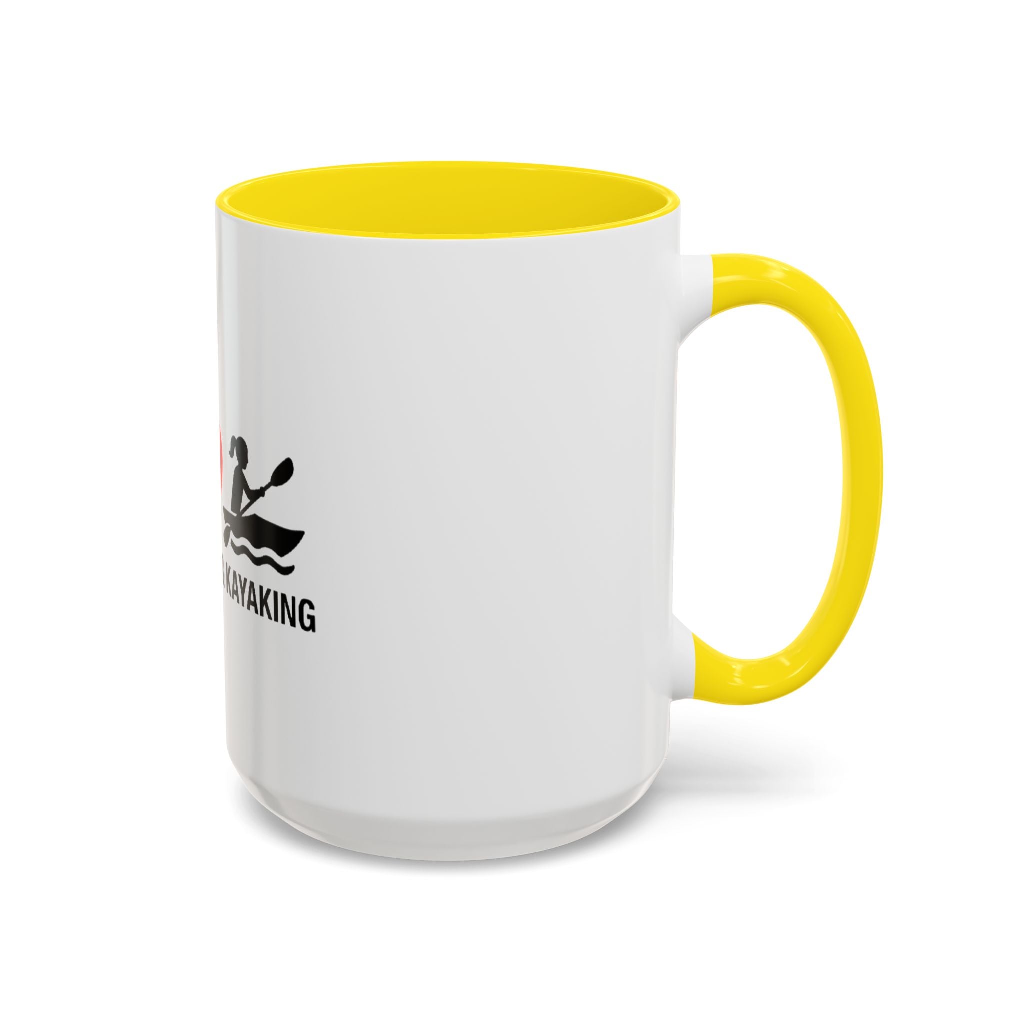 Peace Love & Kayaking Accent Coffee Mug — Kayaker Gift, 11/15oz