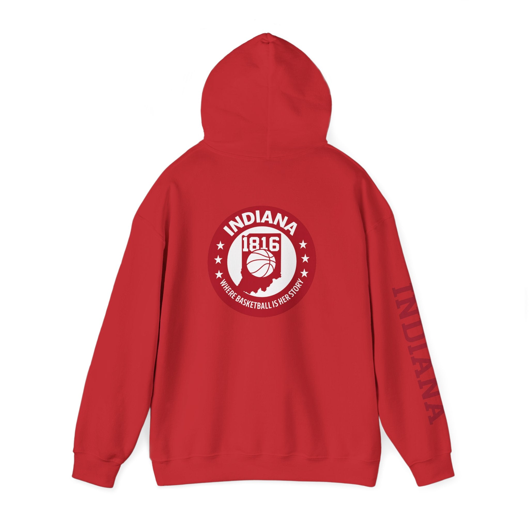 Indiana Basketball Hoodie — 1816 Retro State Emblem Sweatshirt