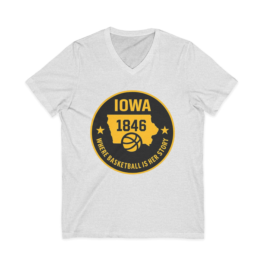 Iowa 1846 Basketball State Emblem V‑Neck Tee