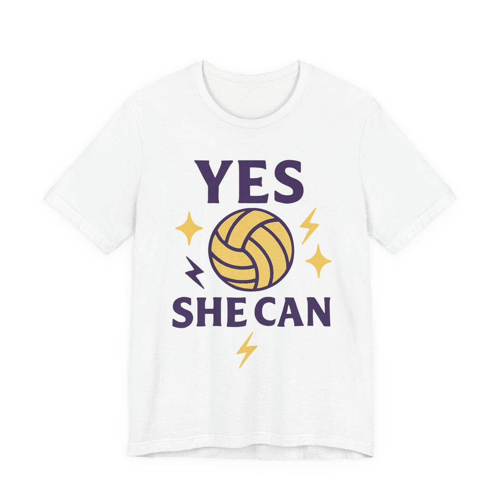 Yes, She Can Volleyball Unisex Tee
