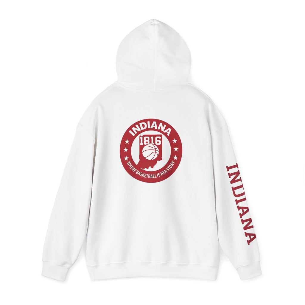 Indiana Basketball Hoodie — 1816 Retro State Emblem Sweatshirt