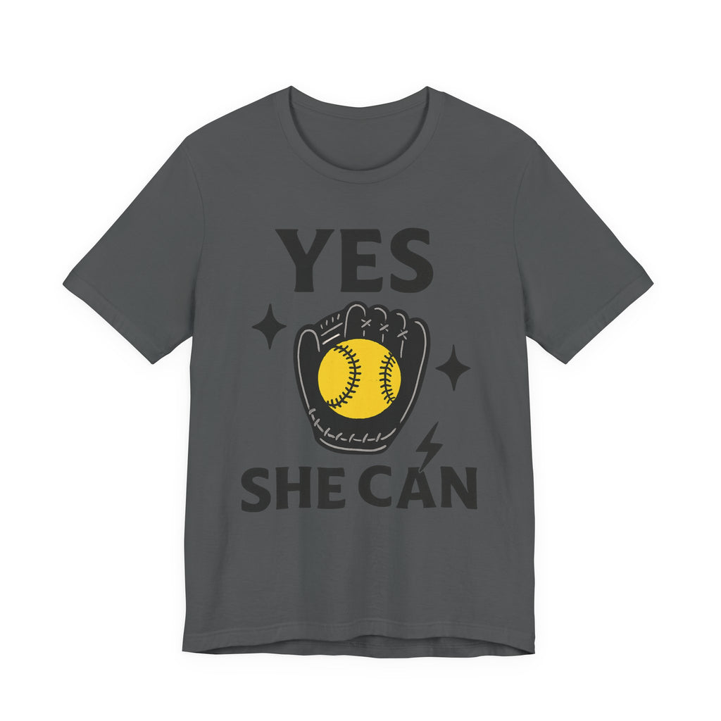 Yes, She Can Softball Unisex Tee
