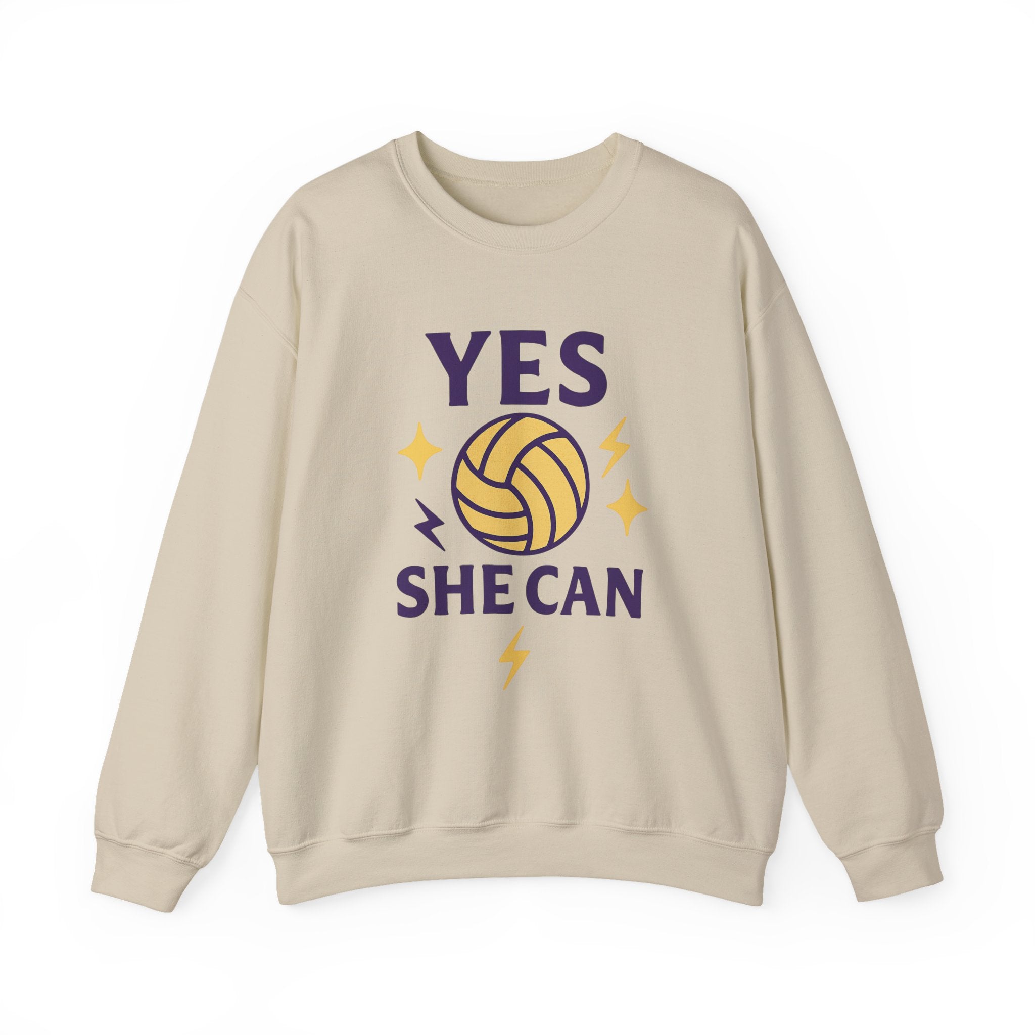 Yes, She Can Volleyball Sweatshirt, Unisex Crewneck