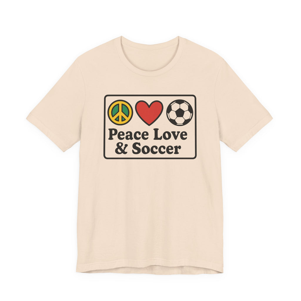 Peace Love Soccer T-Shirt, Unisex Soccer Tee