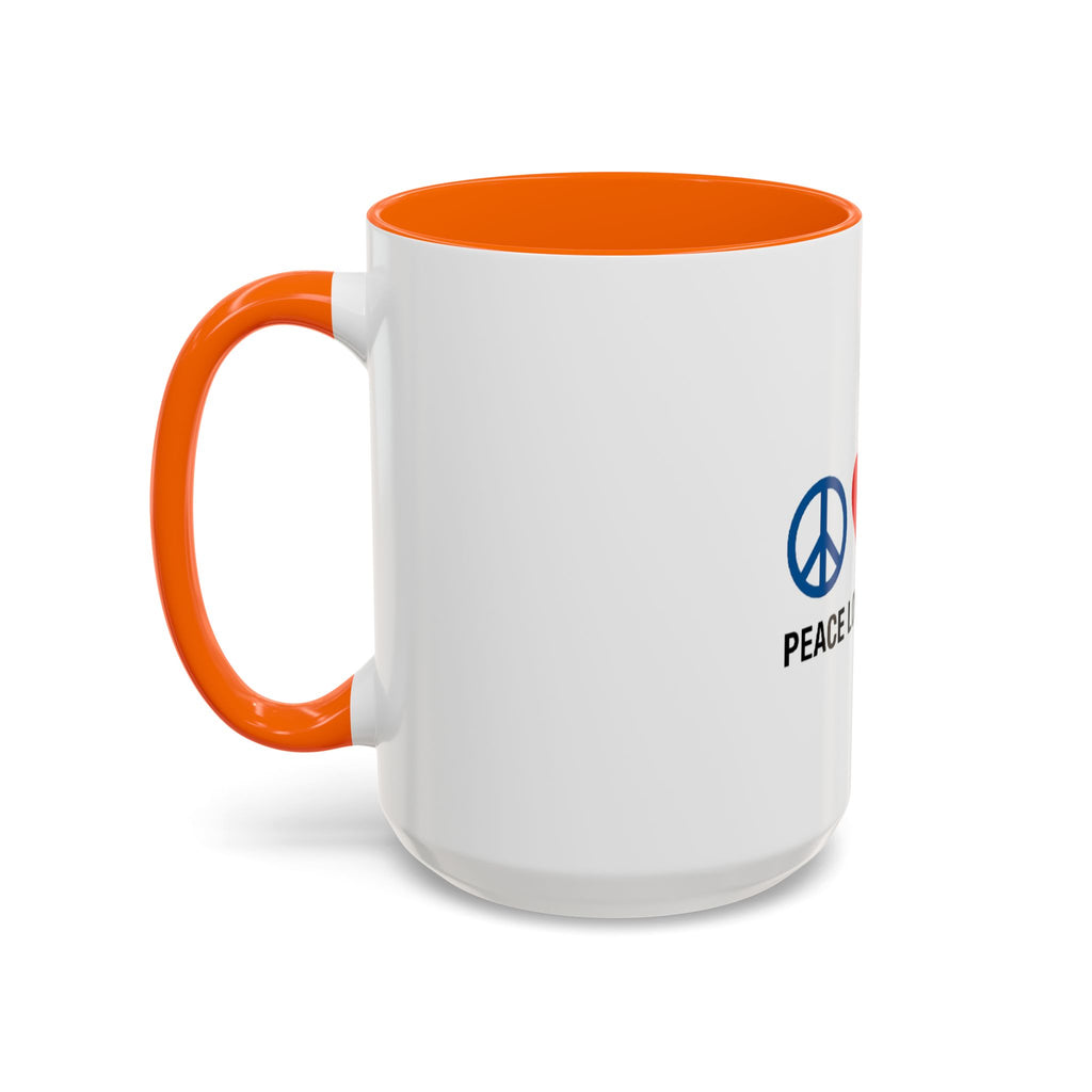 Peace Love & Kayaking Accent Coffee Mug — Kayaker Gift, 11/15oz