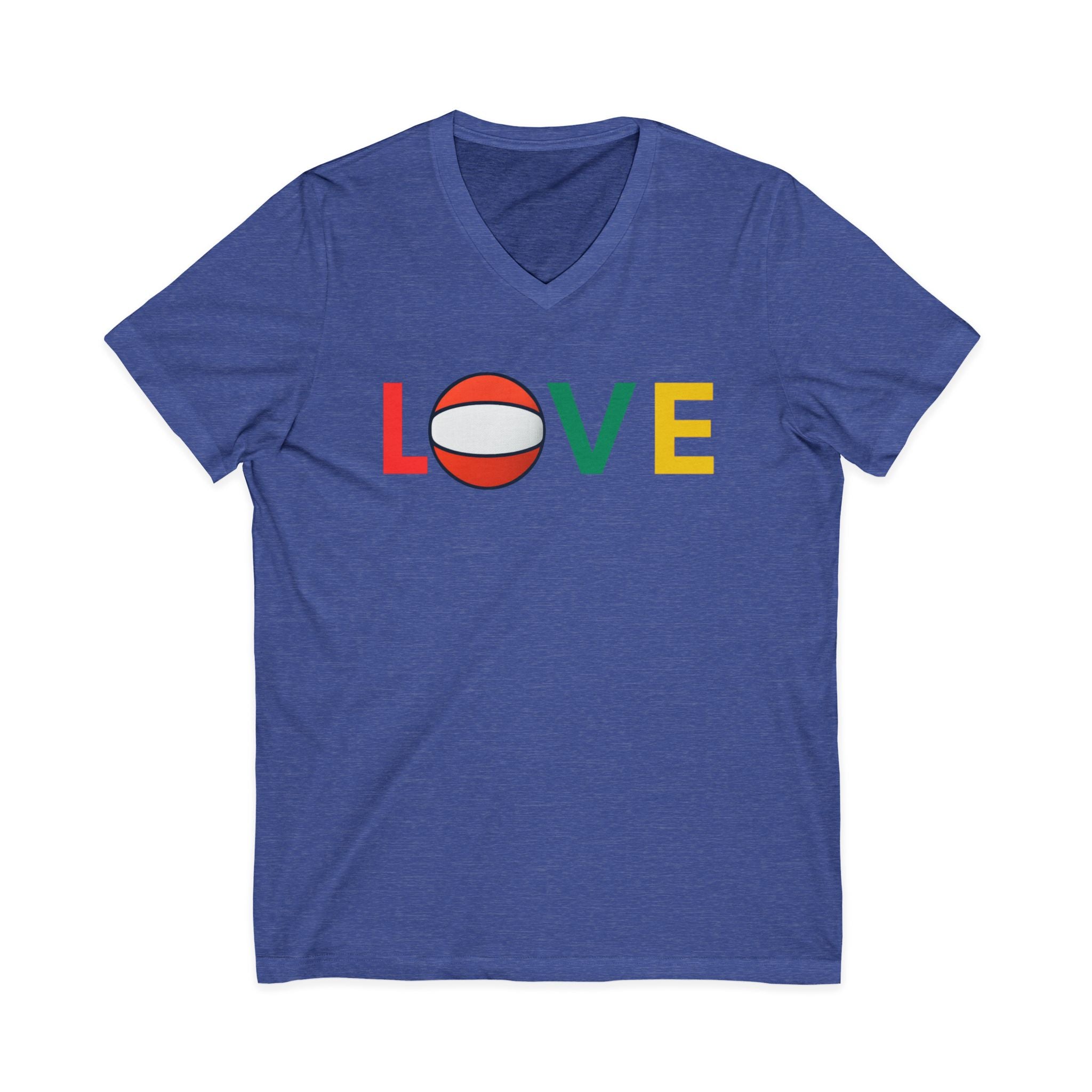 Volleyball Love V-Neck Tee for Sports Lovers