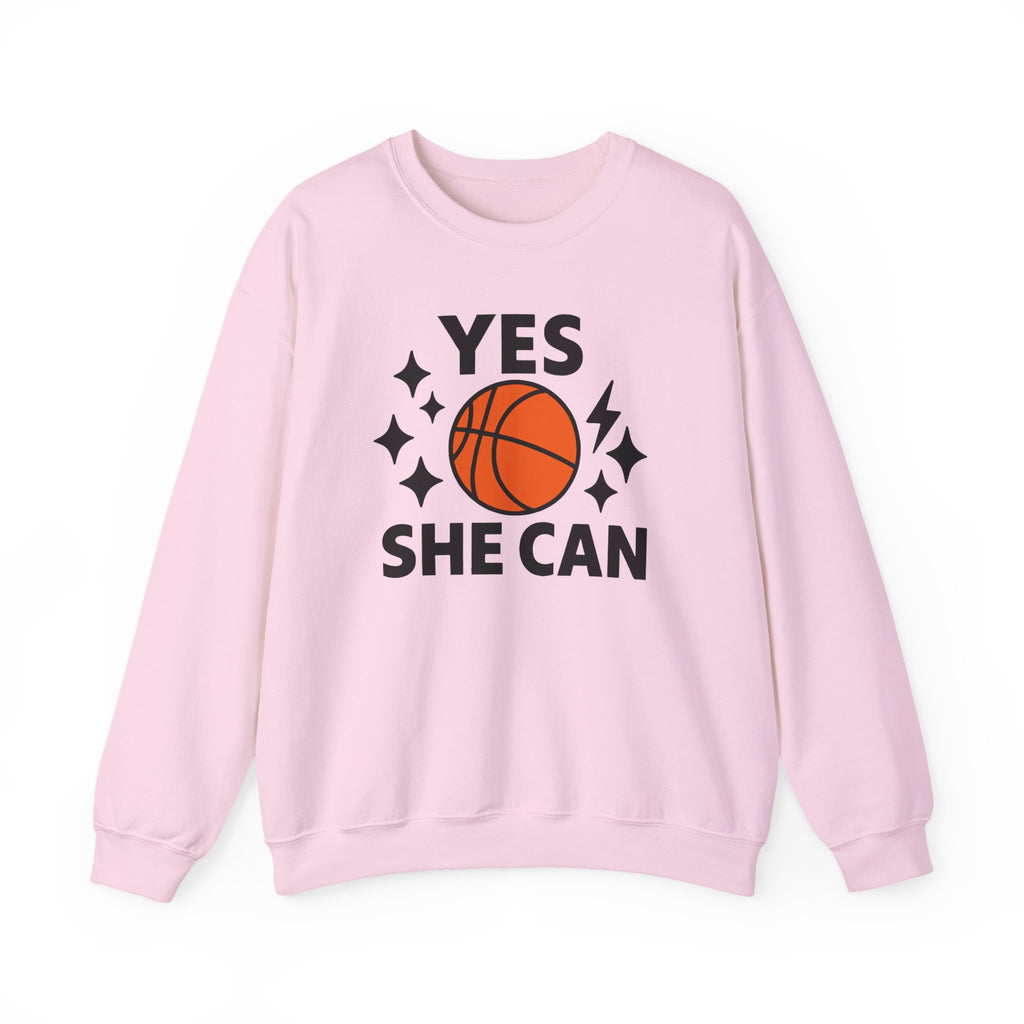 Yes, She Can Basketball Sweatshirt, Unisex Crewneck