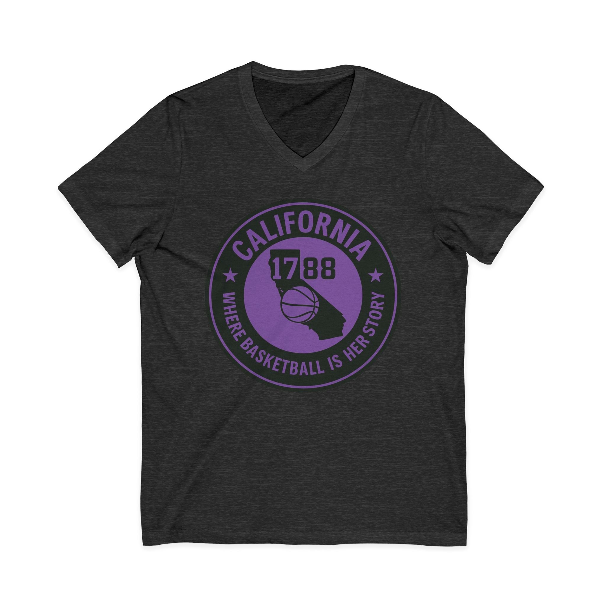California Basketball Herstory V-Neck Tee