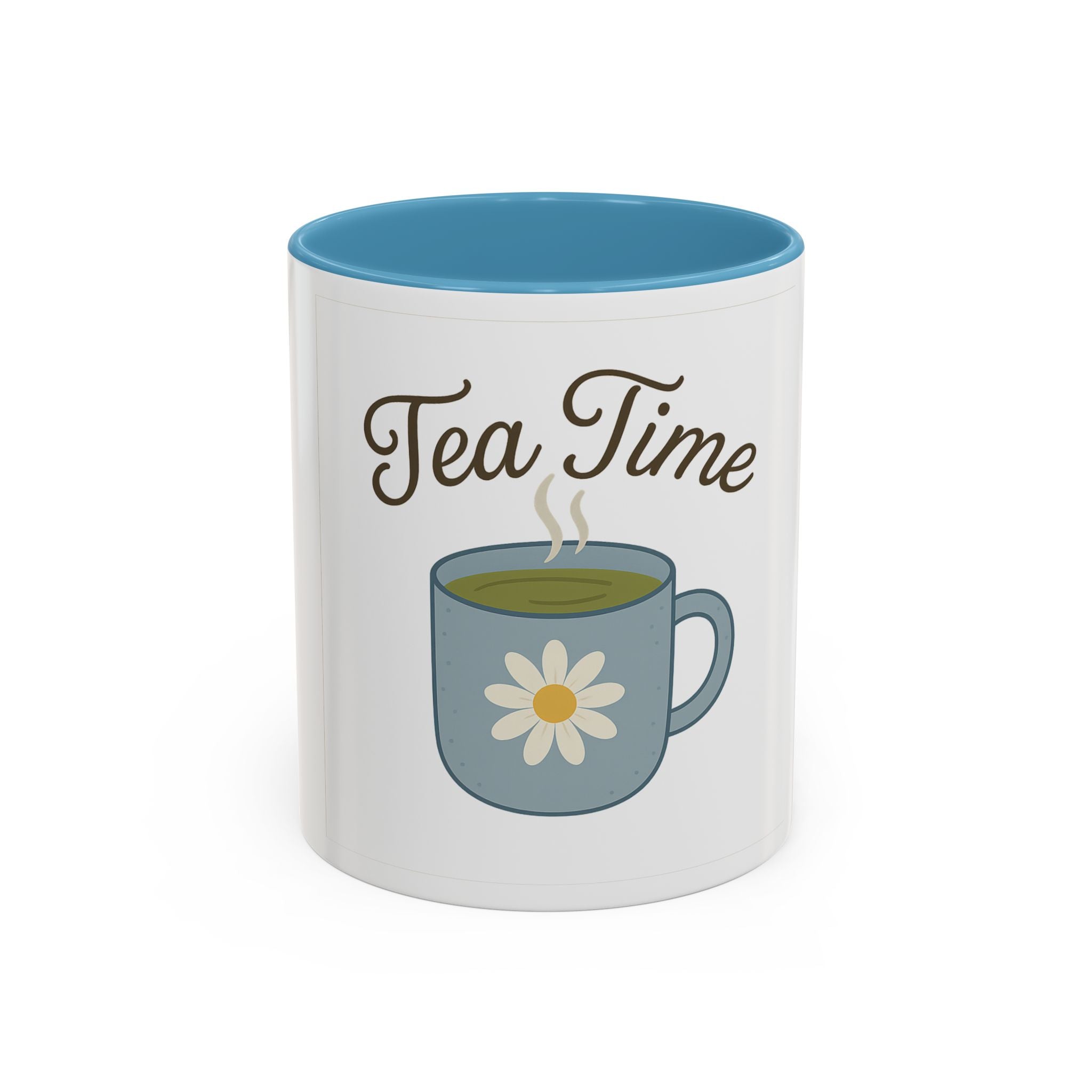 Tea Time Accent Mug – Floral Daisy Tea Cup (11oz & 15oz)
