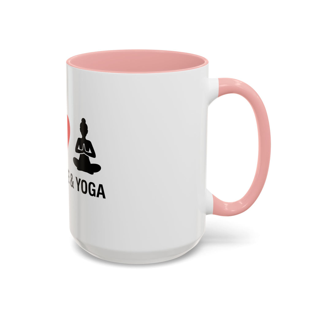 Peace Love & Yoga Accent Coffee Mug