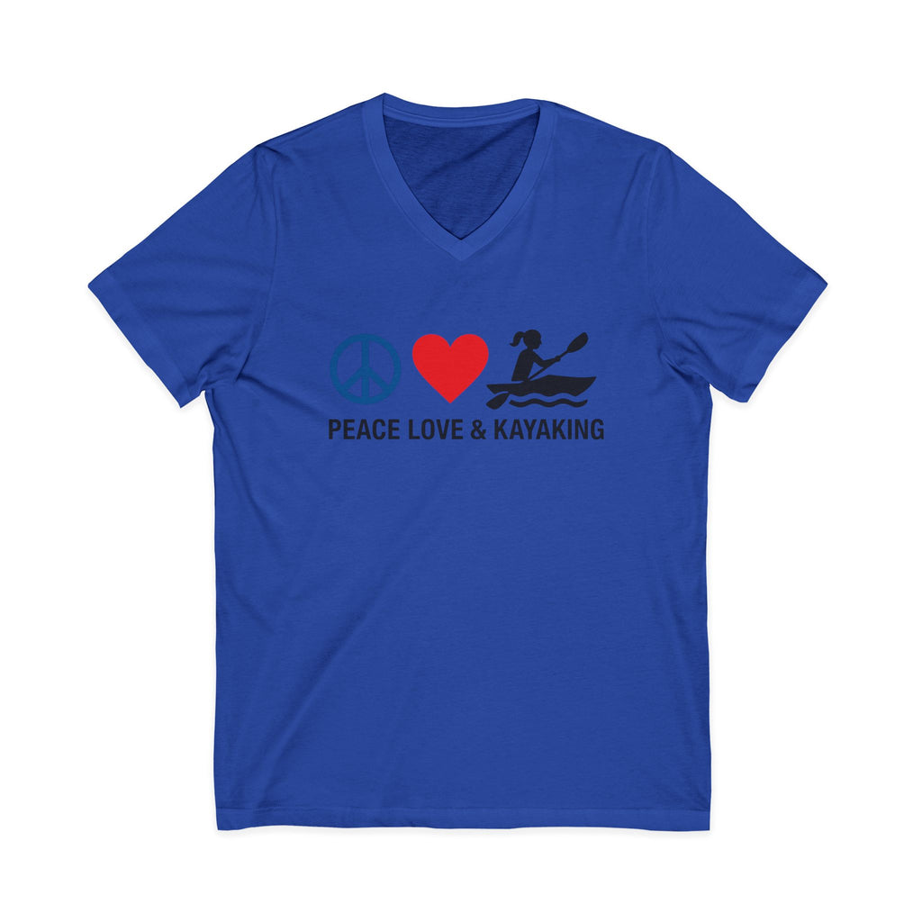Peace Love & Kayaking V-Neck T-Shirt