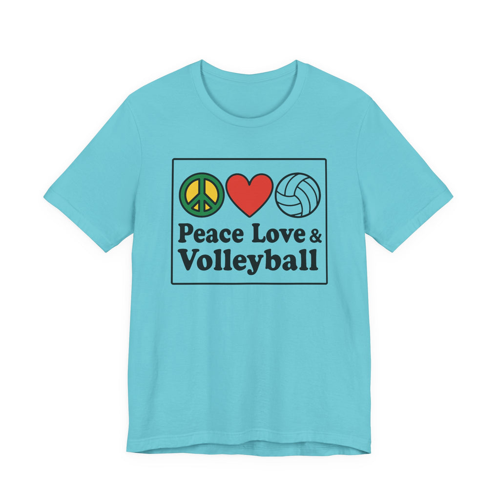 Peace Love & Volleyball Tee - Unisex Jersey Short Sleeve