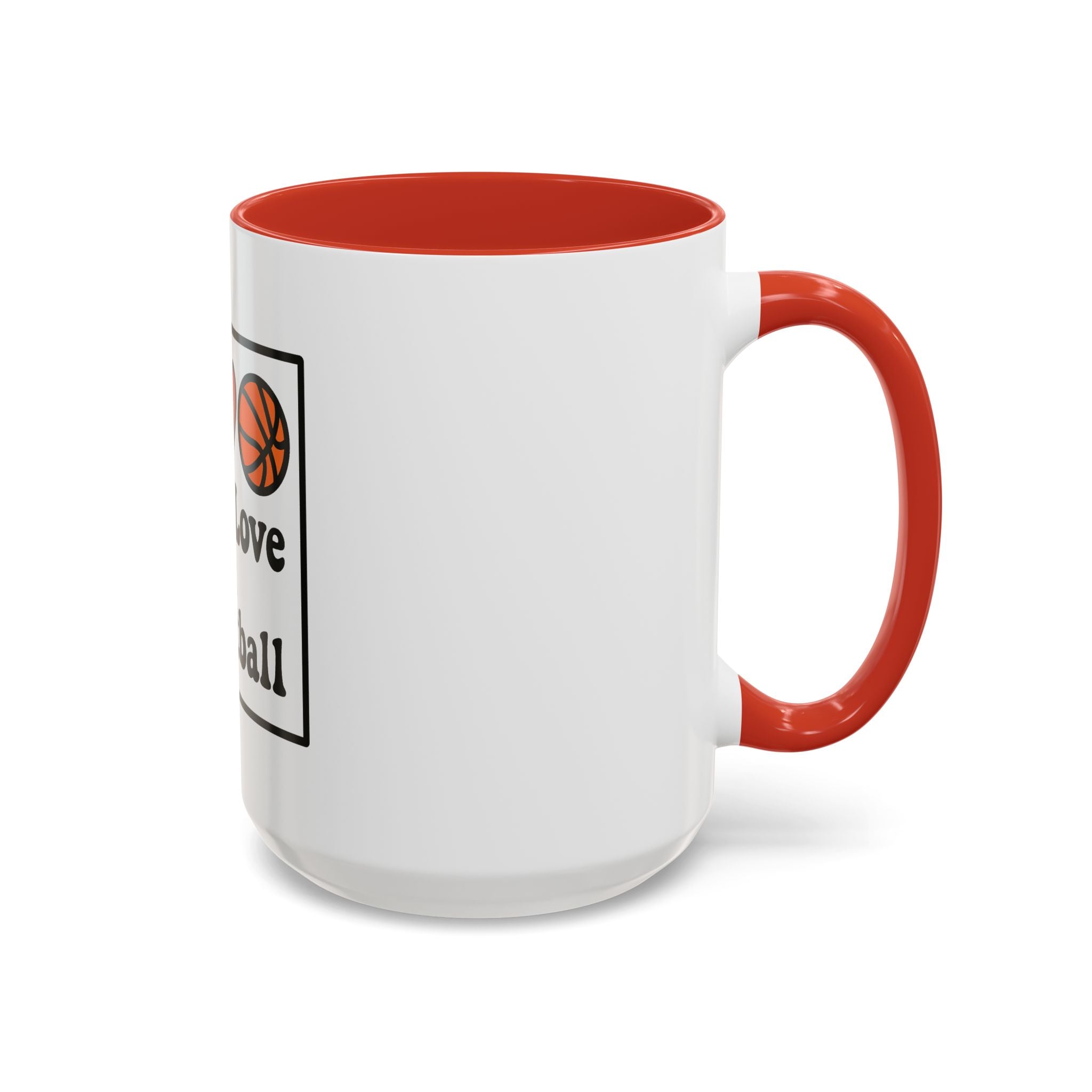 Accent Coffee Mug with Peace, Love & Basketball Design
