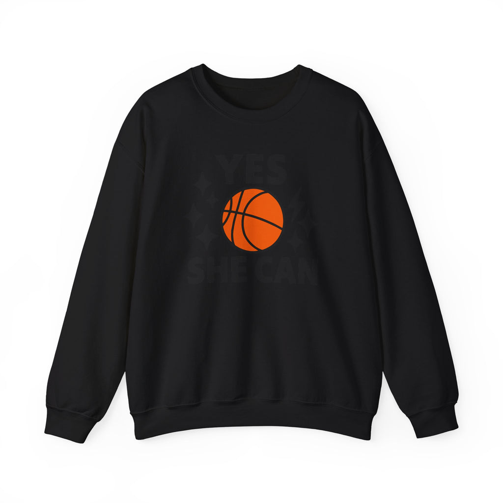 Yes, She Can Basketball Sweatshirt, Unisex Crewneck