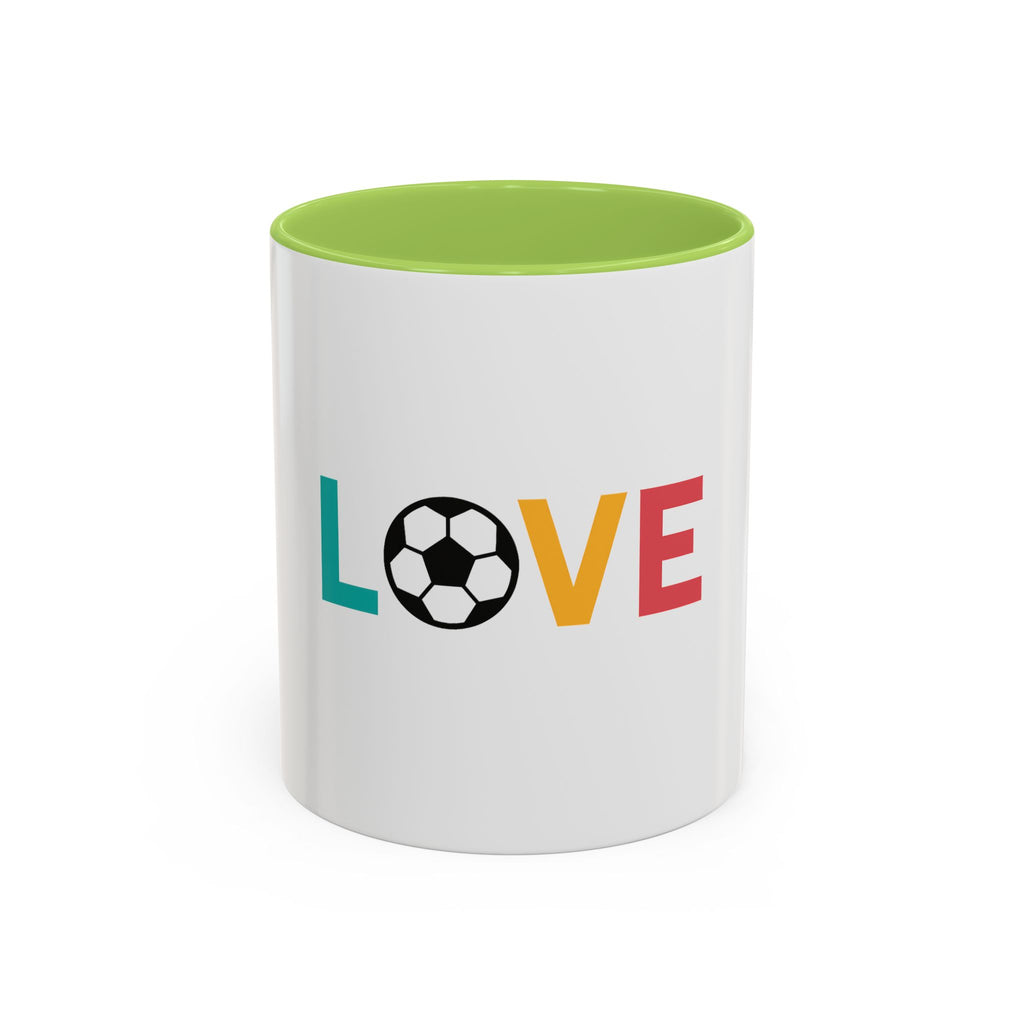 Love Soccer Accent Coffee Mug, Personalized Gift for Soccer Fans