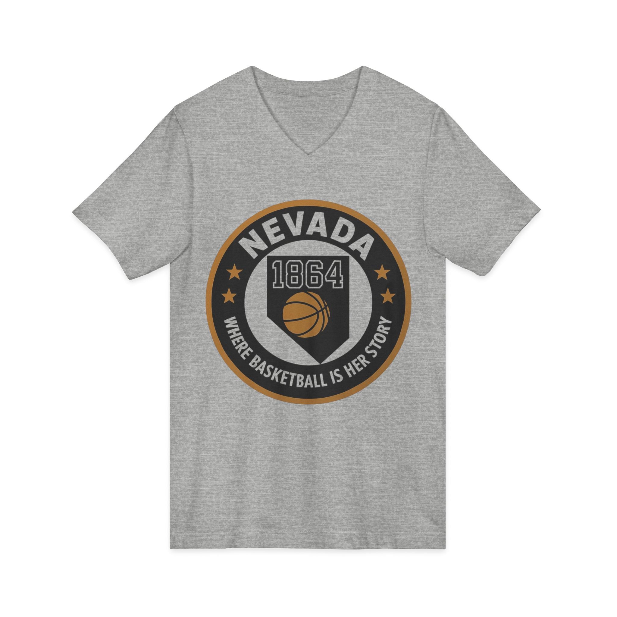 Nevada Basketball V-Neck Tee - Celebrate Your Love for the Game!