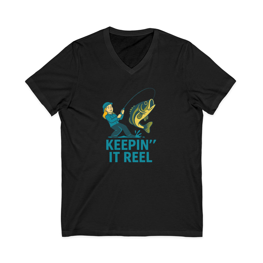 Fishing Humor V-Neck Tee - Keepin' It Reel