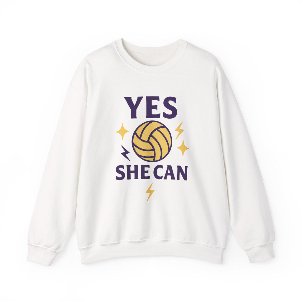 Yes, She Can Volleyball Sweatshirt, Unisex Crewneck