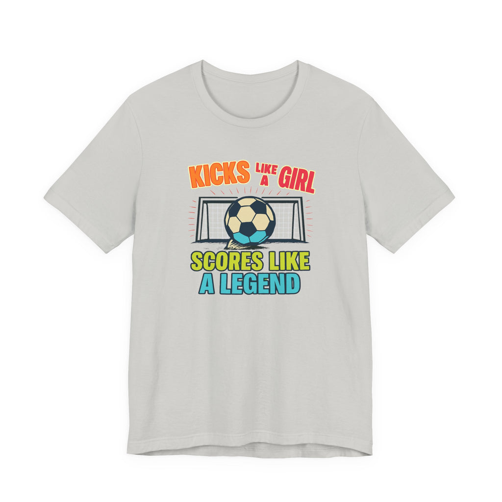 Soccer Inspired Fun Tee - Kicks Like A Girl