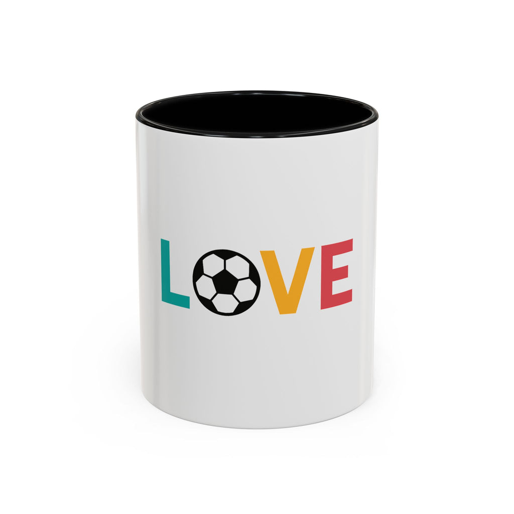 Love Soccer Accent Coffee Mug, Personalized Gift for Soccer Fans