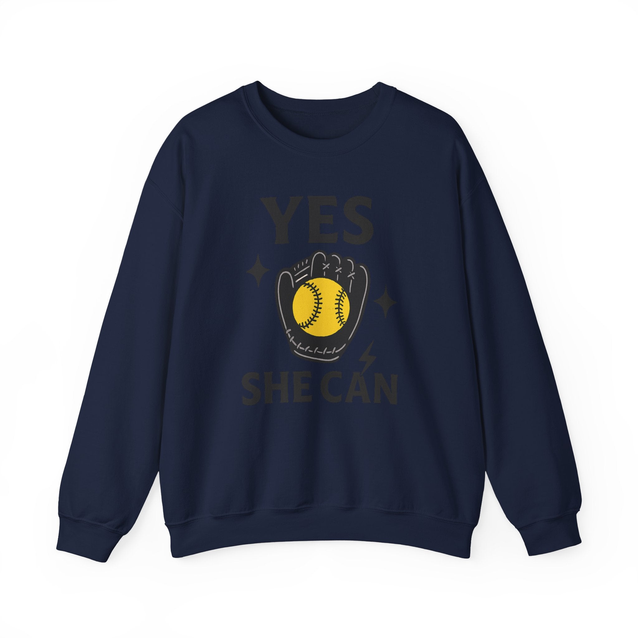 Yes, She Can Softball Sweatshirt, Unisex Crewneck