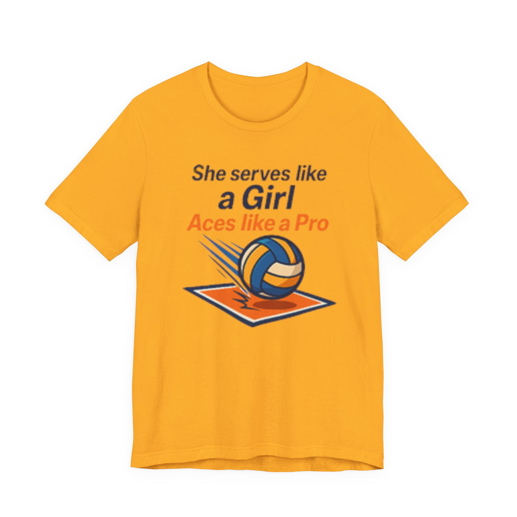 She Serves Like A Girl Tee, Volleyball Shirt
