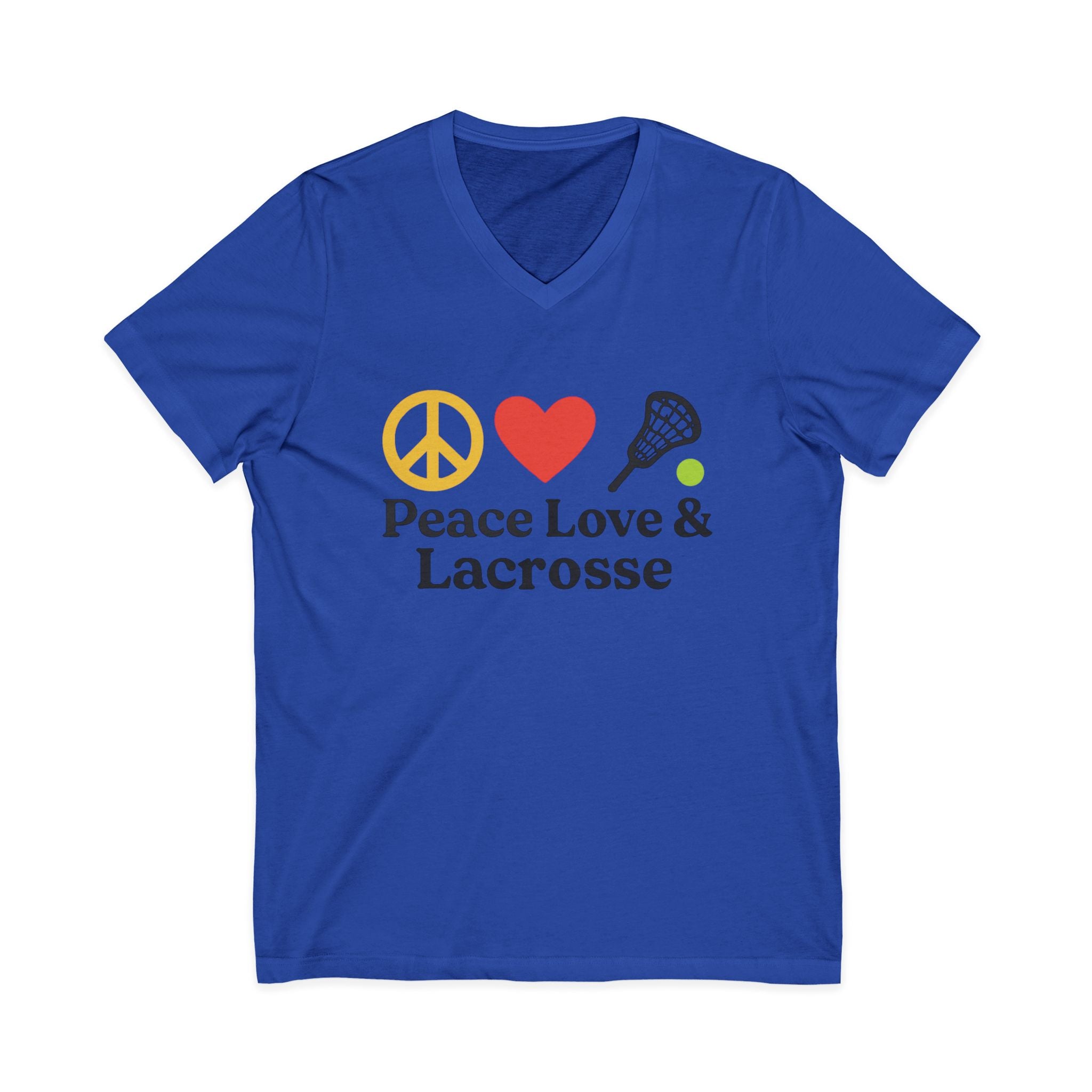Peace Love & Lacrosse V-Neck Tee