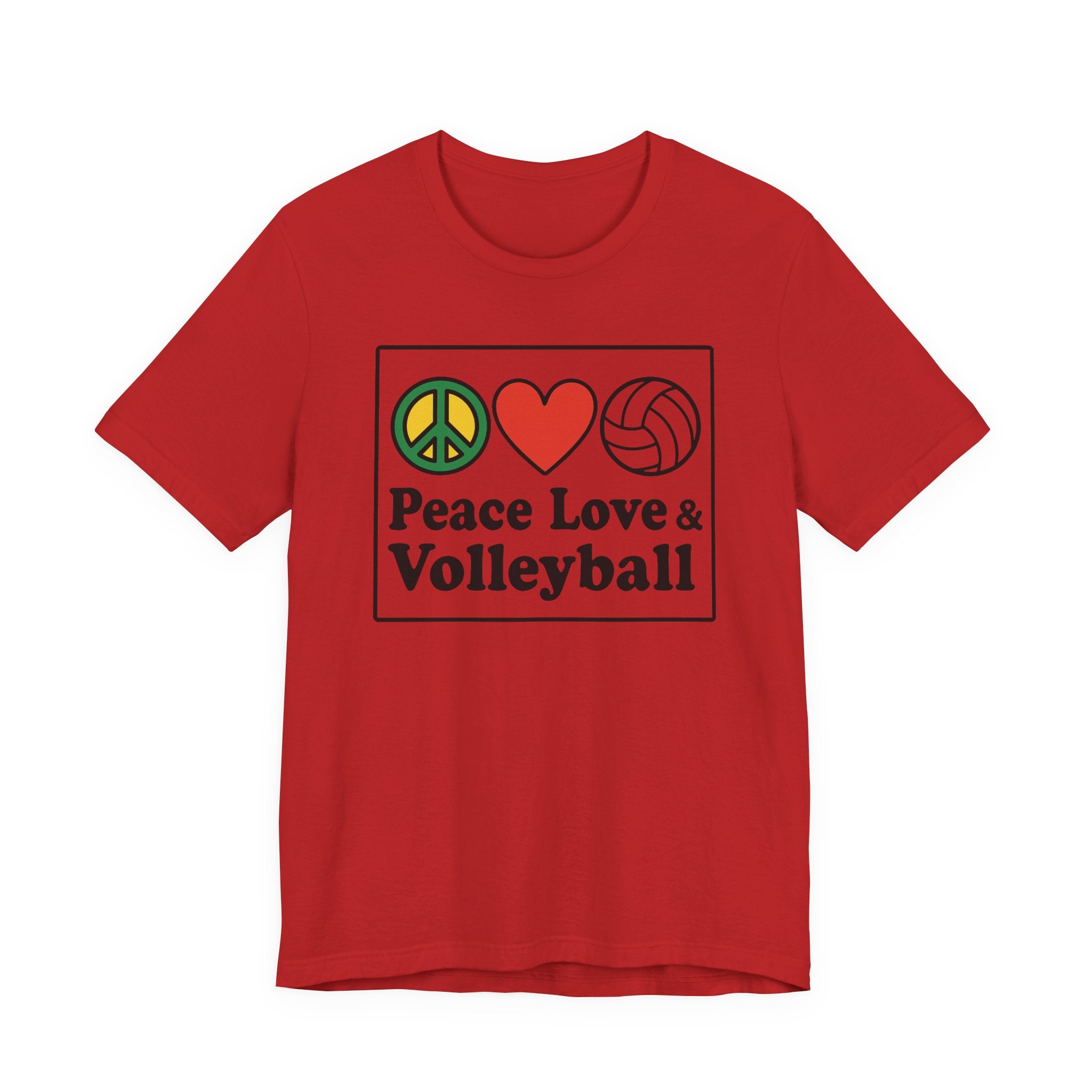 Peace Love & Volleyball Tee - Unisex Jersey Short Sleeve