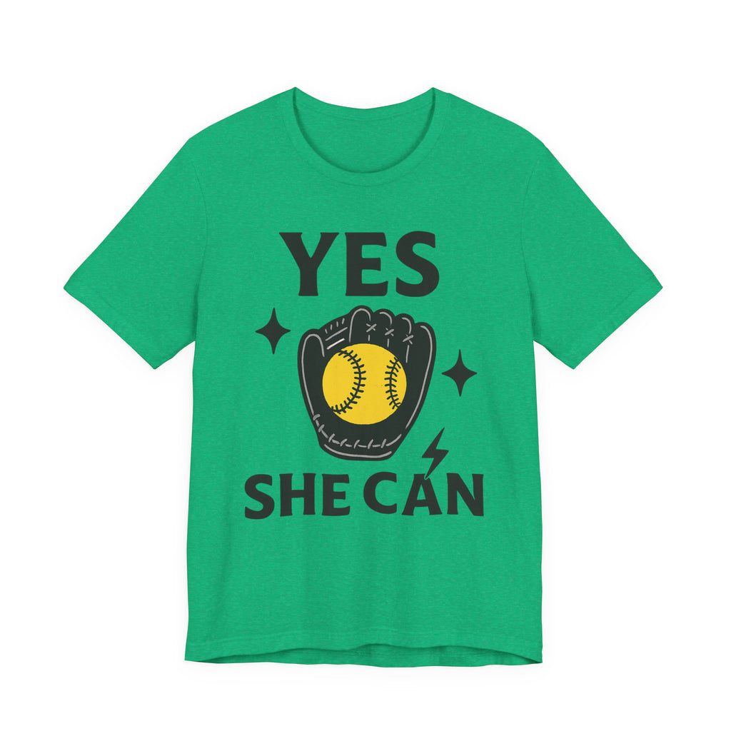 Yes, She Can Softball Unisex Tee