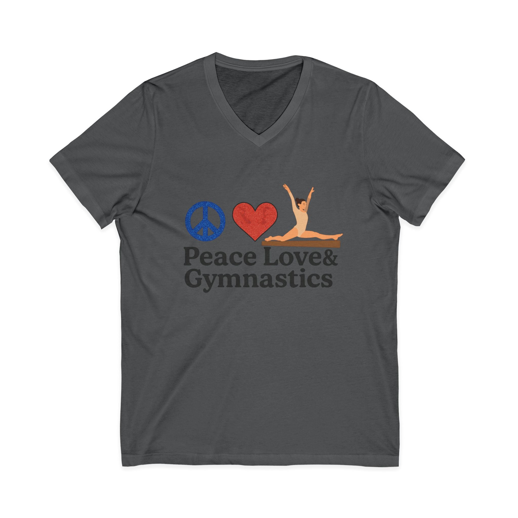 Peace, Love & Gymnastics V-Neck Tee