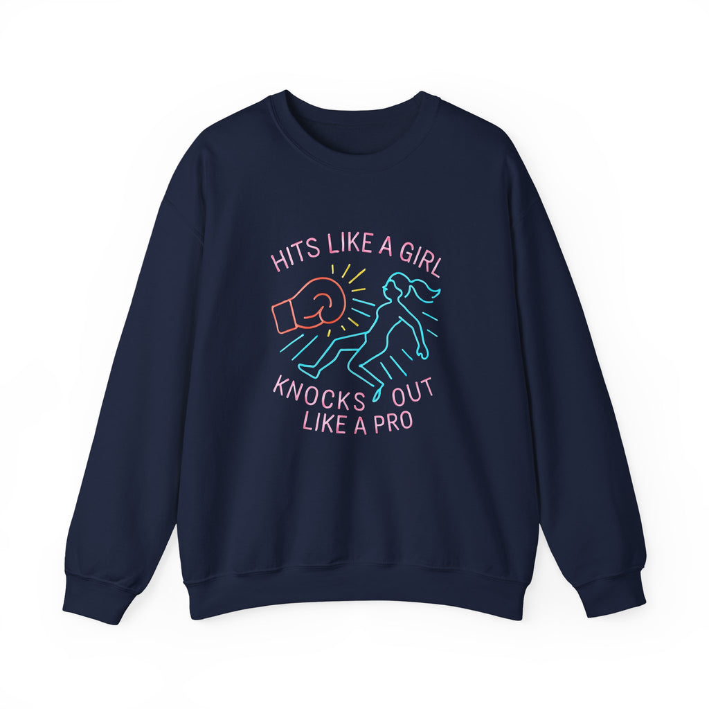 Empowering Crewneck Sweatshirt | Hits Like a Girl Design
