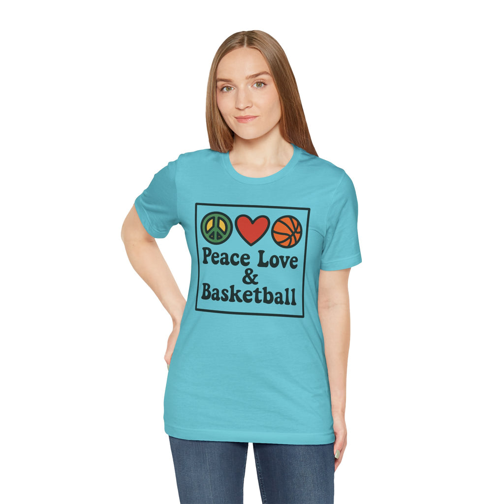 Peace, Love & Basketball Tee for Sports Lovers