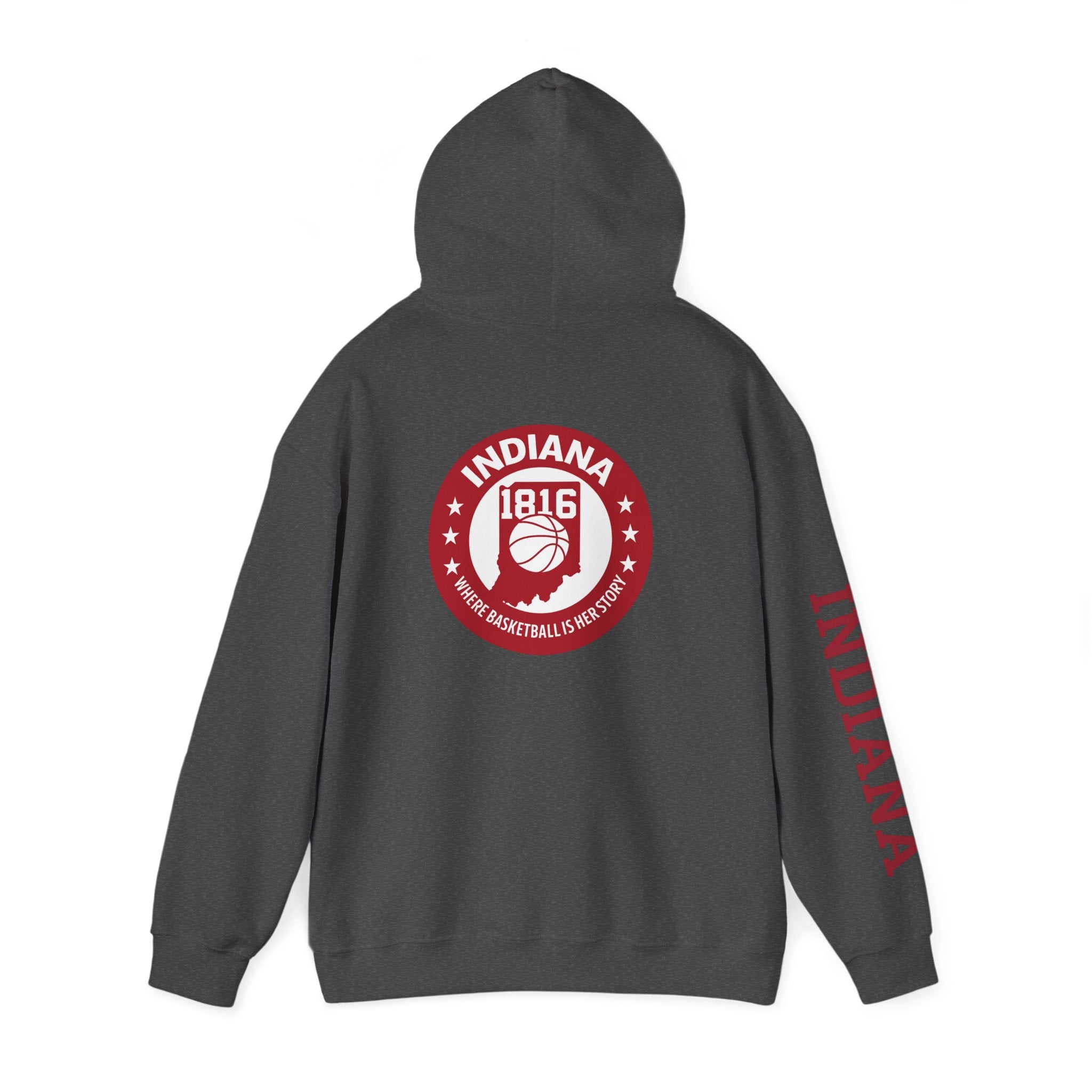 Indiana Basketball Hoodie — 1816 Retro State Emblem Sweatshirt