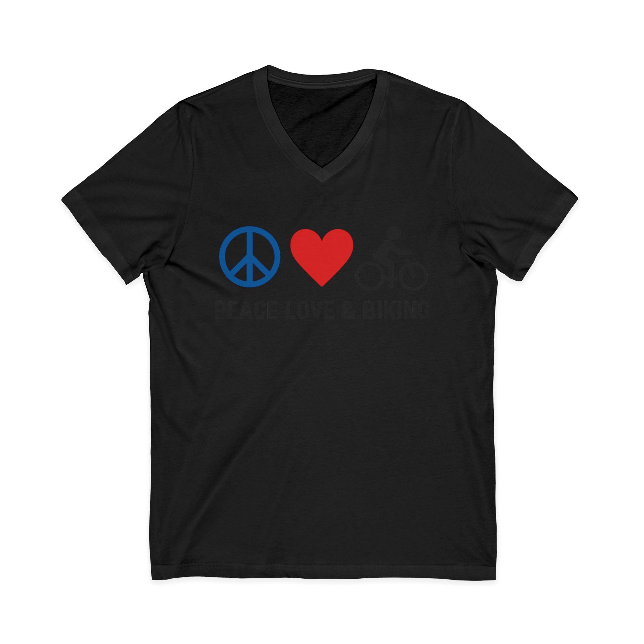 Peace Love & Biking V-Neck Tee