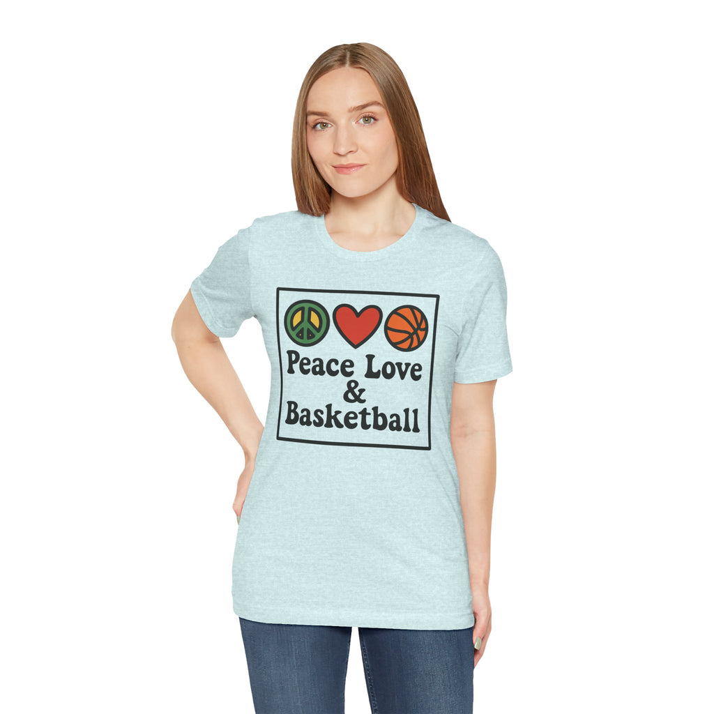 Peace, Love & Basketball Tee for Sports Lovers